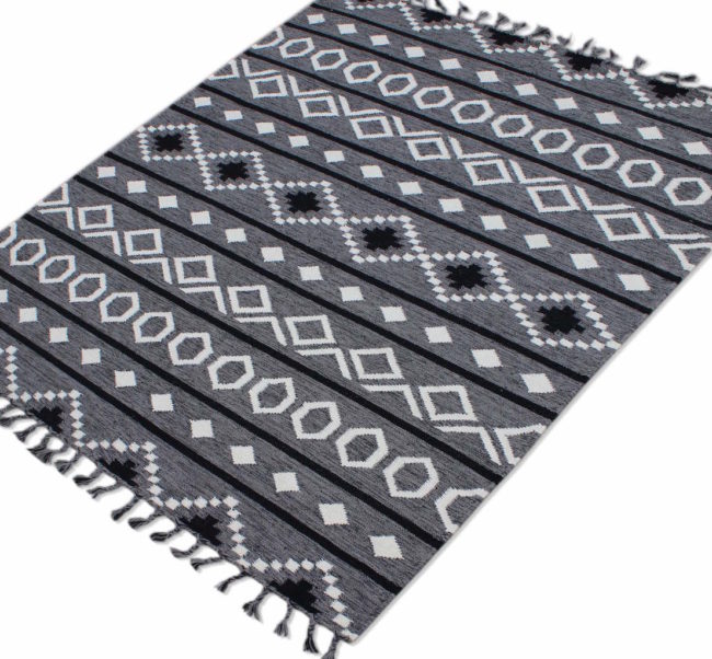 Artifact Grey Handwoven Flat Weave Rug - Image 3