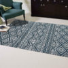 Feza Steel Grey Handknotted  Art Silk Rug - Image 3